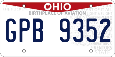 OH license plate GPB9352