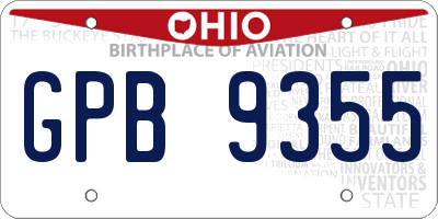 OH license plate GPB9355