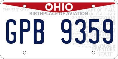 OH license plate GPB9359