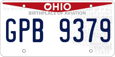 OH license plate GPB9379