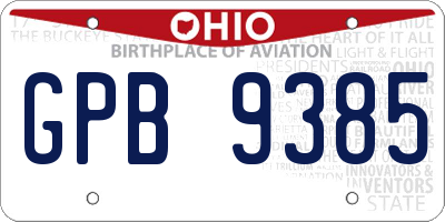 OH license plate GPB9385