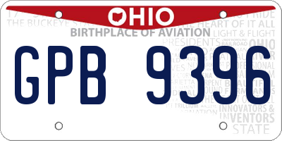 OH license plate GPB9396