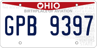 OH license plate GPB9397