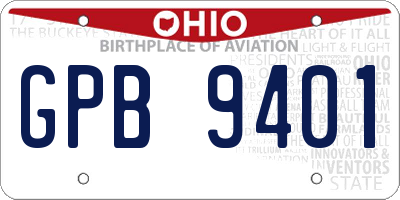 OH license plate GPB9401
