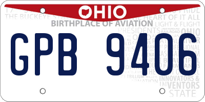 OH license plate GPB9406
