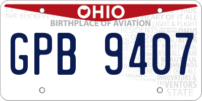OH license plate GPB9407
