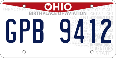 OH license plate GPB9412
