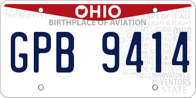 OH license plate GPB9414