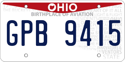 OH license plate GPB9415