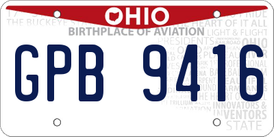OH license plate GPB9416
