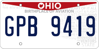 OH license plate GPB9419