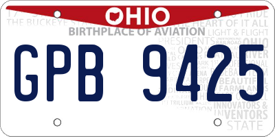 OH license plate GPB9425