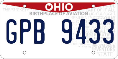 OH license plate GPB9433