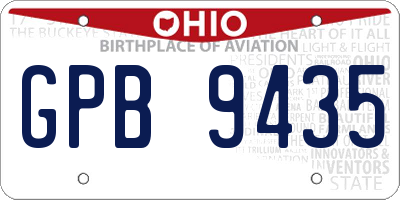 OH license plate GPB9435