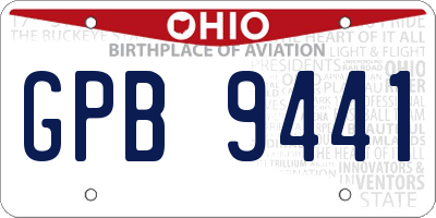 OH license plate GPB9441