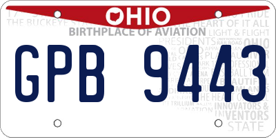 OH license plate GPB9443