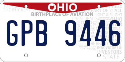 OH license plate GPB9446