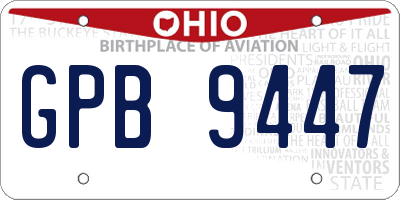 OH license plate GPB9447