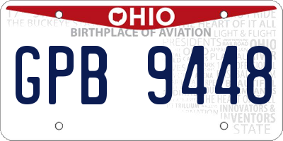 OH license plate GPB9448