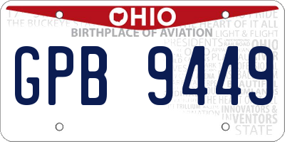 OH license plate GPB9449