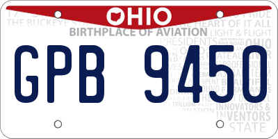 OH license plate GPB9450