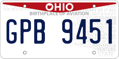 OH license plate GPB9451
