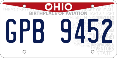 OH license plate GPB9452