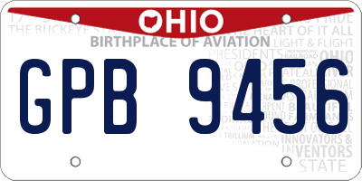 OH license plate GPB9456