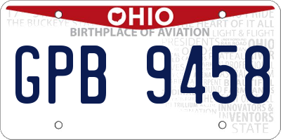 OH license plate GPB9458