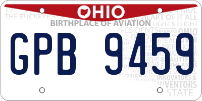OH license plate GPB9459