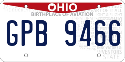 OH license plate GPB9466