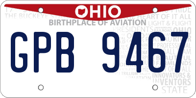 OH license plate GPB9467