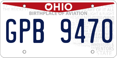 OH license plate GPB9470
