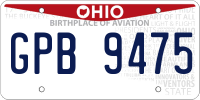 OH license plate GPB9475