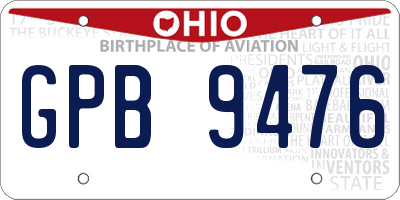 OH license plate GPB9476