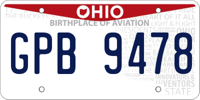 OH license plate GPB9478