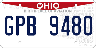 OH license plate GPB9480