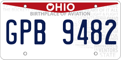 OH license plate GPB9482