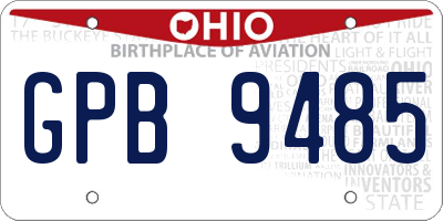OH license plate GPB9485
