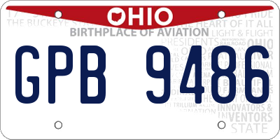 OH license plate GPB9486