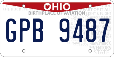 OH license plate GPB9487