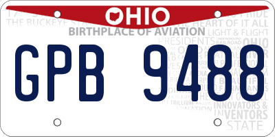 OH license plate GPB9488