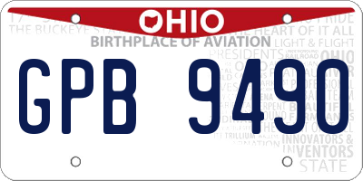 OH license plate GPB9490