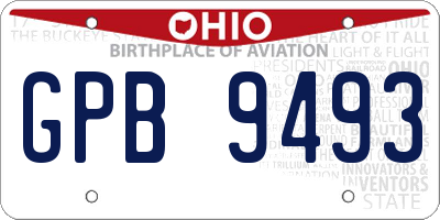 OH license plate GPB9493