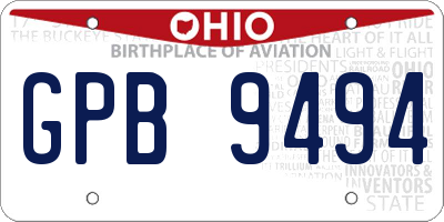 OH license plate GPB9494