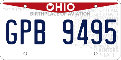 OH license plate GPB9495
