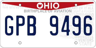 OH license plate GPB9496