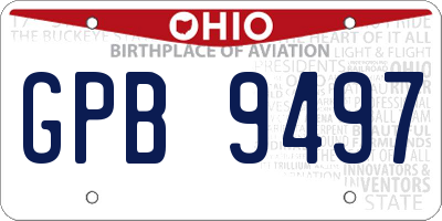 OH license plate GPB9497