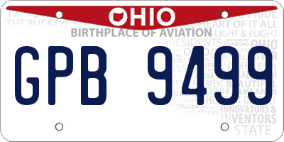 OH license plate GPB9499