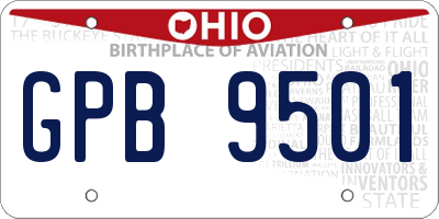 OH license plate GPB9501